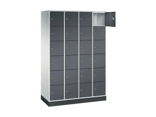 lockerkast,RAL 7035/RAL 7021,HxBxD 1950x1220x500mm,4x6vakken,cil.-slot