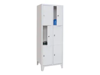 lockerkast,HxBxD 1850x600x500mm,2x3vakken,RAL7035,front RAL7035 - 2
