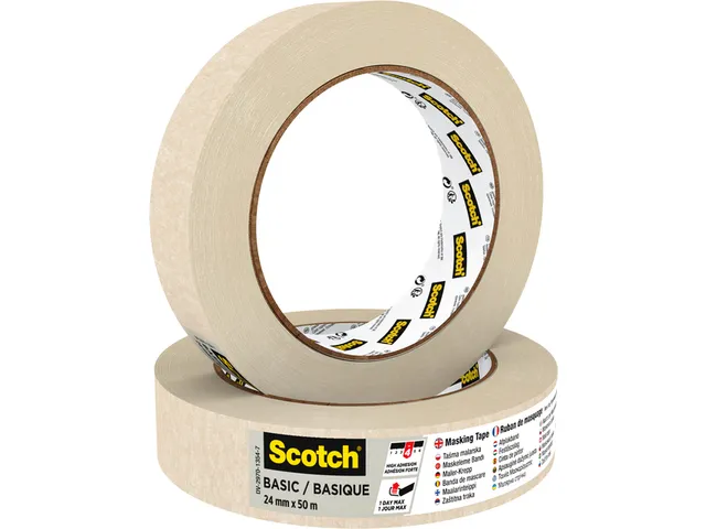 Afplaktape Scotch Basic 24mmx50m beige