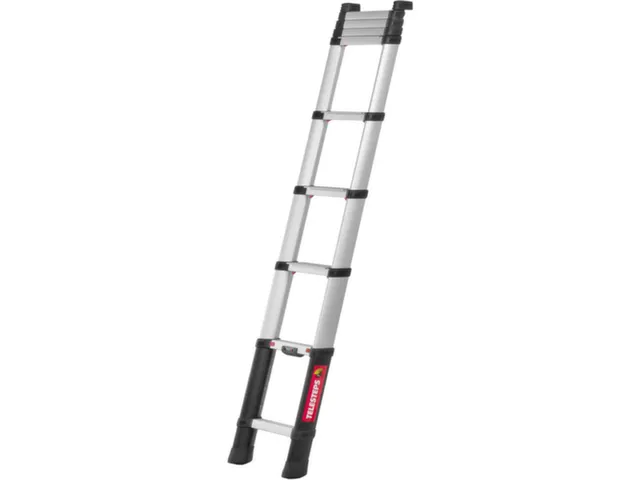 telescopische aanlegladder,9trede(n),balk L 0,76-2,9m,geëloxeerd