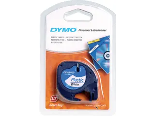 Labeltape Dymo Letratag 91201 plastic 12mm zwart op wit S0721660 - 4