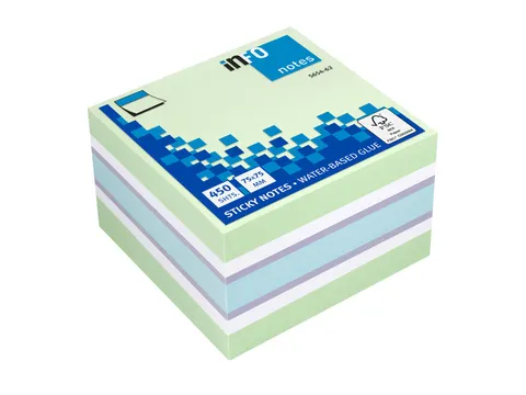 Notitieblok 75x75mm assorti Brilliant blok a 450 vel