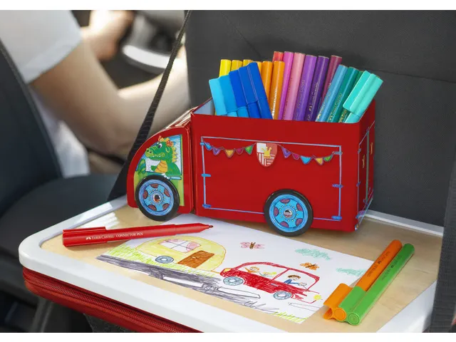 Feutres Faber-Castell Connector 33 pces avec 10 clips 'camion'