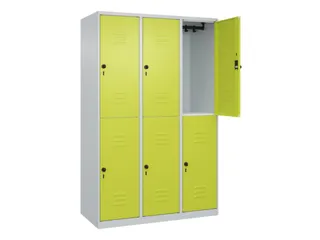 dubbeldekse locker,HxBxD 1850x1200x500mm,3x2vak.,vak B 400mm - 2