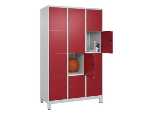lockerkast,HxBxD 1950x1200x500mm,3x4vakken,vak B 400mm,cil.-slot
