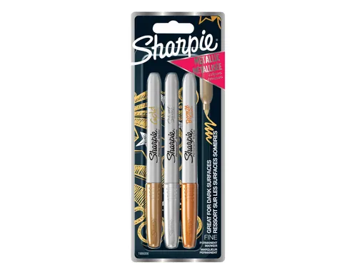 Viltstift Sharpie rond 0.9mm Metallic Assorti blister 3 stuks
