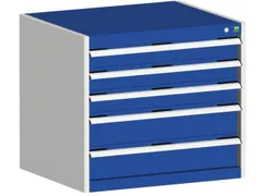 ladekast HxBxD 700x800x750mm 5laden romp RAL7035 front RAL5010