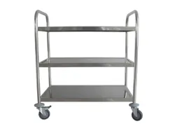 RVS serveerwagen,draagverm. 150kg,3etage(s),m. kunststof matten