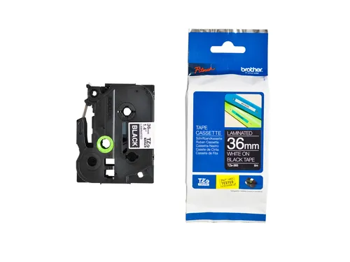 Labeltape Brother P-touch TZe-365 standaard 36mm wit op zwart