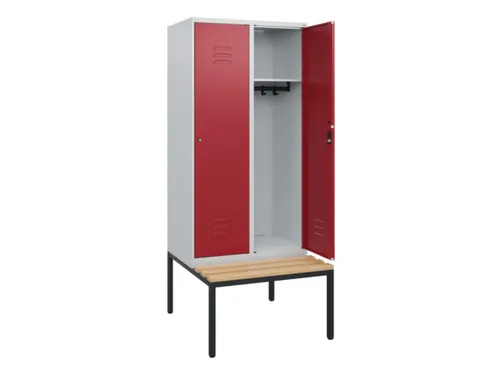 locker met bank,HxBxD 1950x800x815mm,2vak,vak B 400mm,cil.-slot