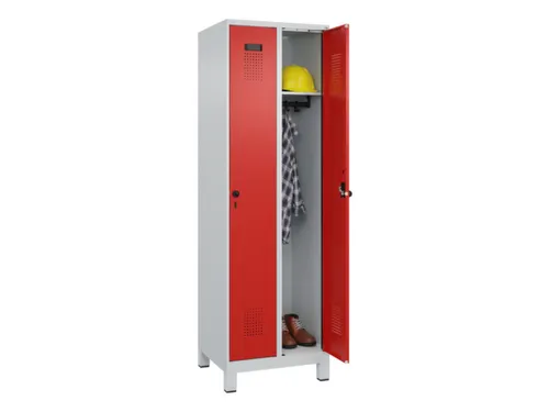 locker,HxBxD 1950x600x500mm,2vak,vak B 300mm,draaigrendel,voeten