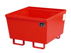 Opvangbak 1x 200l Opvangvol. 229l Rood 545x 800x 800mm Open