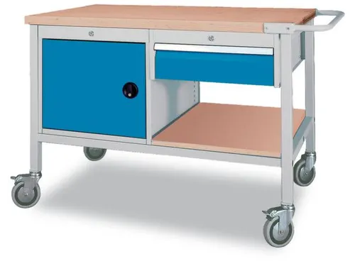 Werkplaatswagen 859x1200x750mm Werkblad 40mm Draaideur 1lade