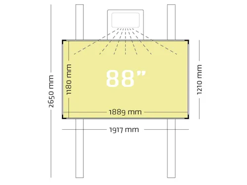 Projectiebord 120x192cm kolom mat wit Extraflat 16:10