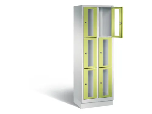 Lockerkast 1800x610x500mm 2x3 vakken Cilinderslot, Sokkel, RDS1108060