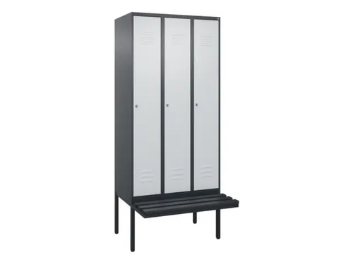 locker met bank,HxBxD 2120x900x815mm,3vak,vak B 300mm,cil.-slot