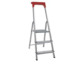 aluminium trapladder,eenzijdig,3treden,Stand H 0,57m,balk L 1,25m - 2