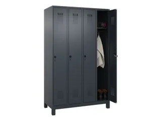 locker,HxBxD 1950x1200x500mm,4vak,vak B 300mm,draaigrendel,voeten - 1
