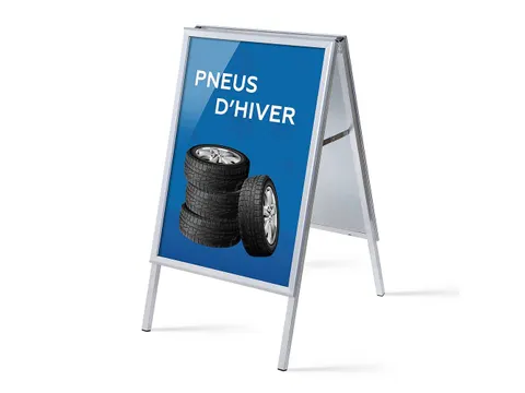 Stoepbord A1 complete set met print "PNEUS D'HIVER"