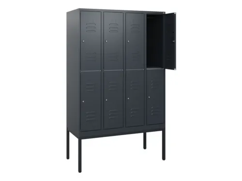 dubbeldekse locker,HxBxD 1950x1200x500mm,4x2vak.,vak B 300mm,cil.-slot