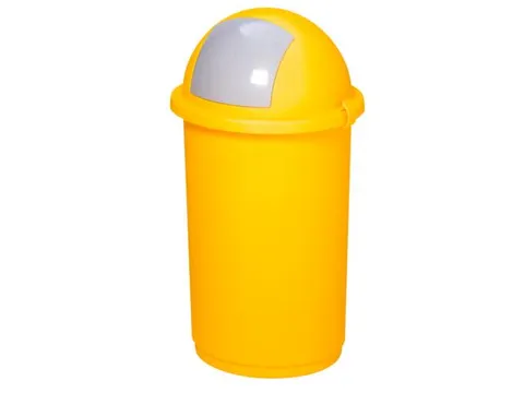 Afvalverzamelaar Kunststof 50 Liter 760x410mm Inworpklep Zilver