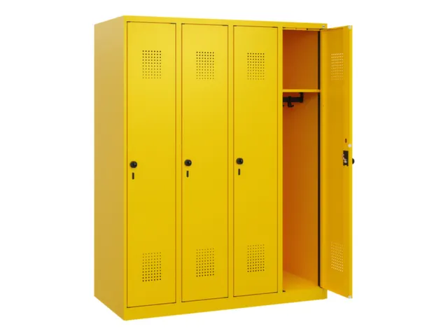 schoollocker,HxBxD 1530x1200x500mm,4vak,vak B 300mm,draaigrendel