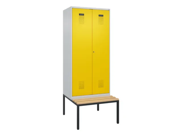 locker met bank,voor scheiding van kleding,HxBxD 2120x800x815mm,2vak