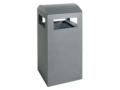 afvalbak,v. buiten,90l,HxBxD 1050x450x450mm,legbord,romp staal RAL7016