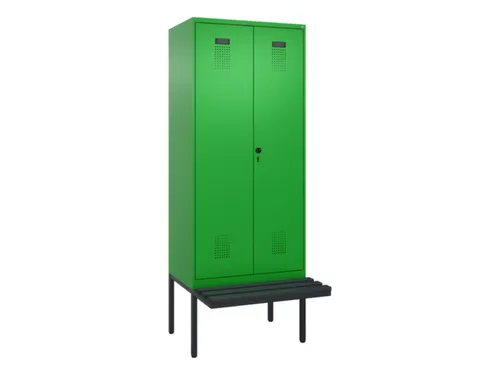 locker met bank,voor scheiding van kleding,HxBxD 2120x800x815mm,2vak