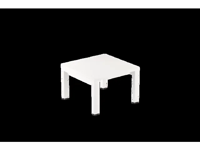 bijzettafel,HxBxD 400x600x600mm,vierkant,4voeten wit,vierkante buis