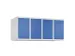 opzetkast,v. locker,4vak.,vak B 300mm,HxBxD 500x1200x500mm,vleugeldeur