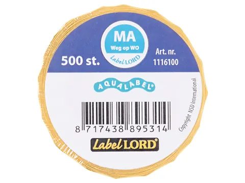 Voedseletiketten 54x22x54mm Aqualabel MA weg op WO