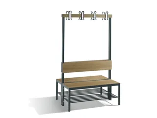 omkleedbank,HxLxD 1710x1000x760mm,HPL eiken-sereno,frame staal RAL7021 - 1