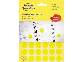 Avery Zweckform Ronde etiketten diameter 18 mm geel 1056 stuks - 1