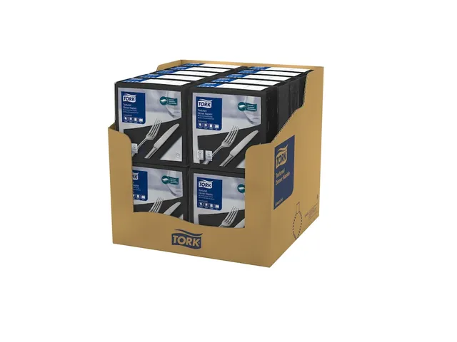 Serviette de table Tork 509419 Texturé Noir 39x39cm 1000 pièces