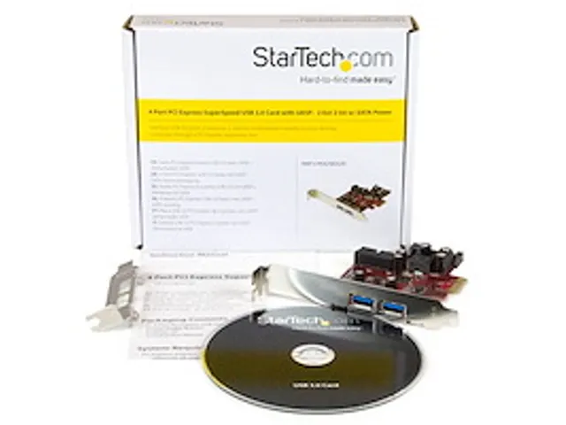 4 Poorts PCI Express USB 3.0 Kaart 5Gbps 2 Extern & 2 Intern SATA