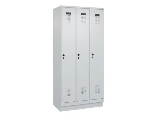 locker,HxBxD 1950x900x500mm,3vak,vak B 300mm,draaigrendel,sokkel