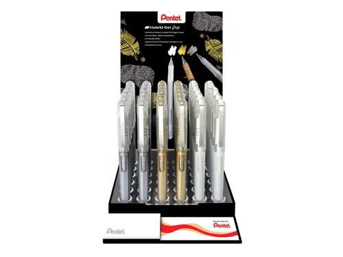 Gelschrijver Pentel K230M medium metallic assorti 3 kleuren