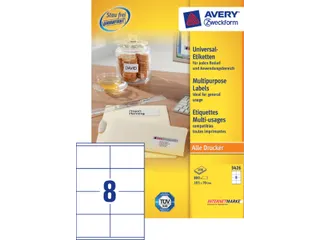 Etiket Avery Zweckform 3426 105x70mm wit 800stuks - 2