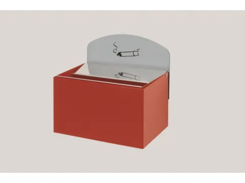 Wandasbak 125x200x125mm Achterwand Verzinkt Plaatstaal Rood