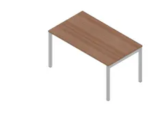 bureau HxBxD 730x1400x800mm blad canaletto-hout 4-voeten aluminium