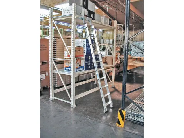 verrijdbare stellingladder,balk L 2,7m,v. H tot 2,83m,10,treden