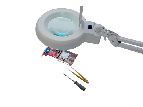 Bureaulamp Maul Viso Loep Led Klem Wit