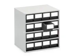 ESD-magazijnkast,HxBxD 395x400x300mm,16lade(n),laden zwart