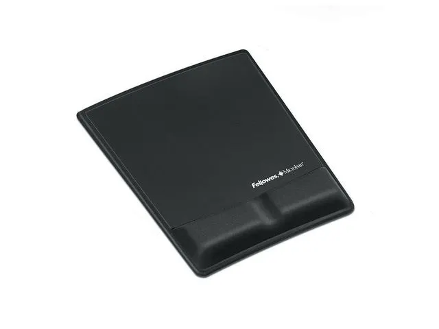 Repose-poignet, tapis de souris avec coussin repose-poignet, noir, pro