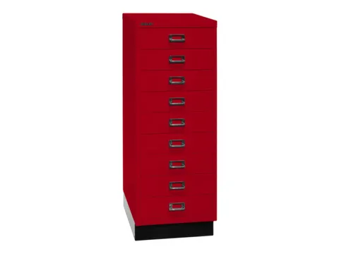 kantoor-ladekast HxBxD 940x349x432mm 9 laden romp kardinaalrood staal