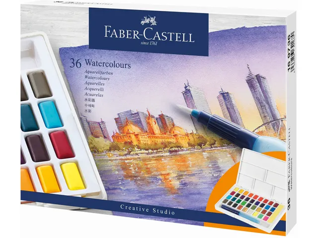 Waterverf Faber-Castell in box met 36 kleuren
