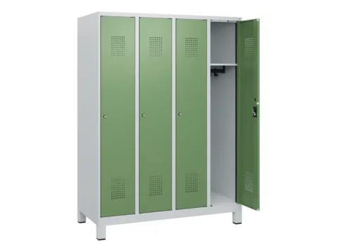 schoollocker,HxBxD 1630x1200x500mm,4vak,vak B 300mm,cil.-slot,voeten