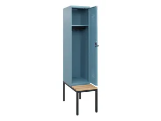 locker met bank,HxBxD 1950x400x815mm,1vak,vak B 400mm,draaigrendel - 1