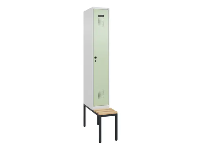 locker met bank,voor scheiding van kleding,HxBxD 2120x300x815mm,1vak